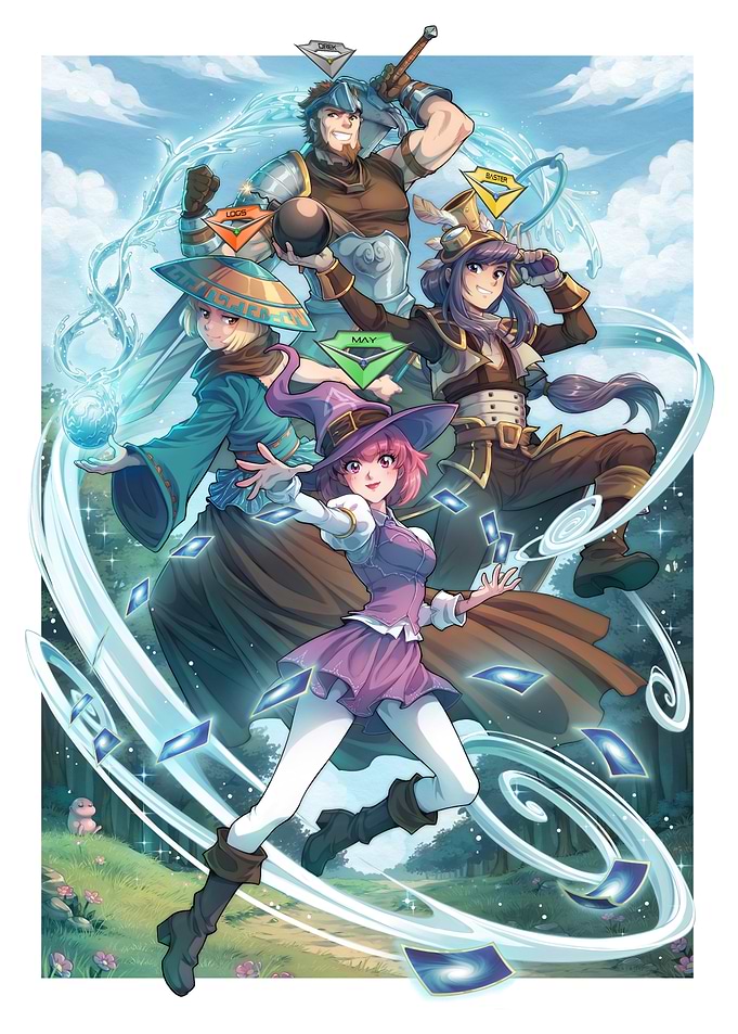 NOOB RUSH poster officiel - Olydriverse - Les héros du RPG NOOB