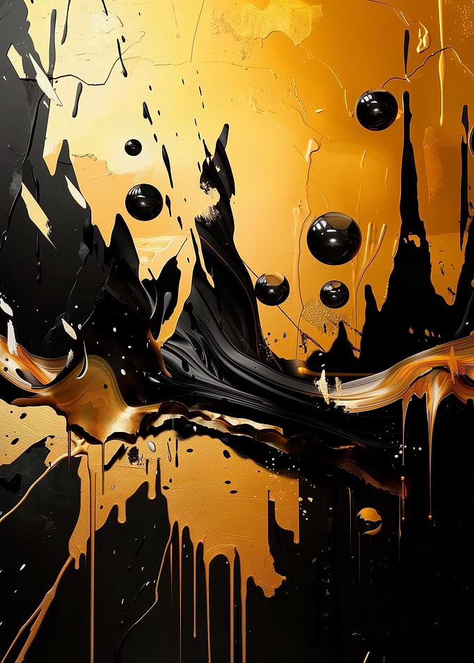 Abstract Gold and Black