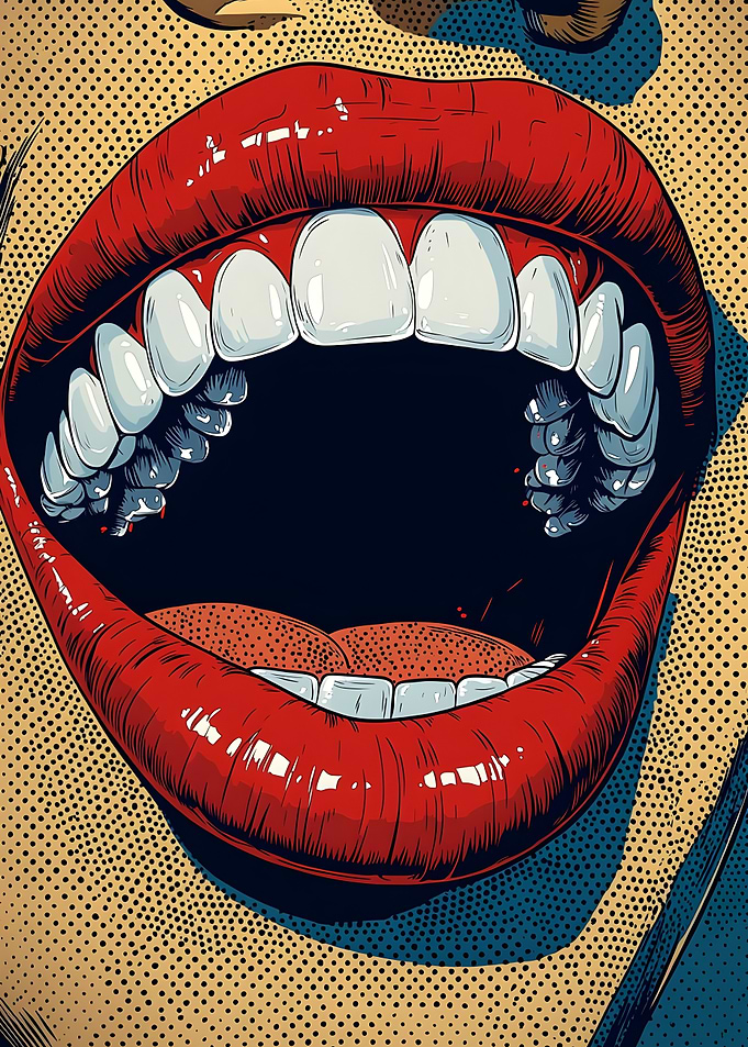 Pop Art Red Lips Smile