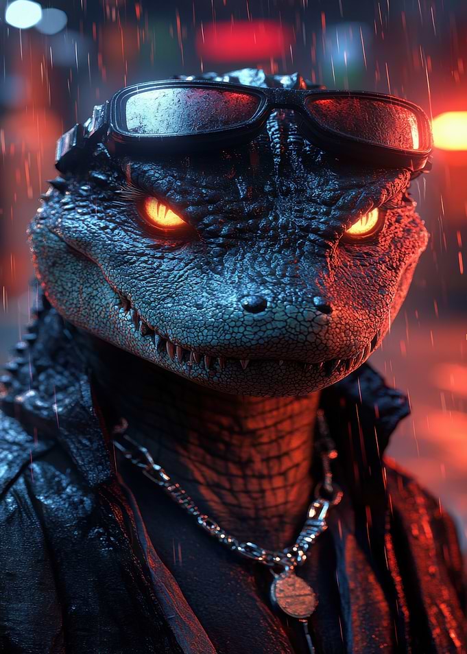 Reptilian in the Rain