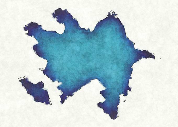 Azerbaijan watercolor map