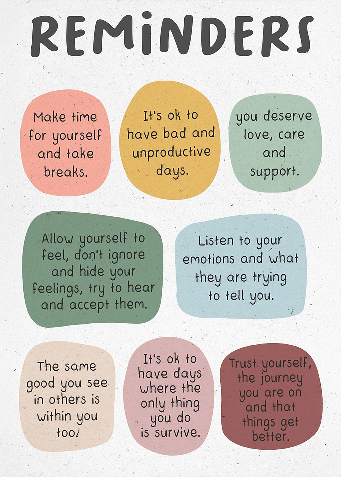 Self-Care Mental Health Reminders
