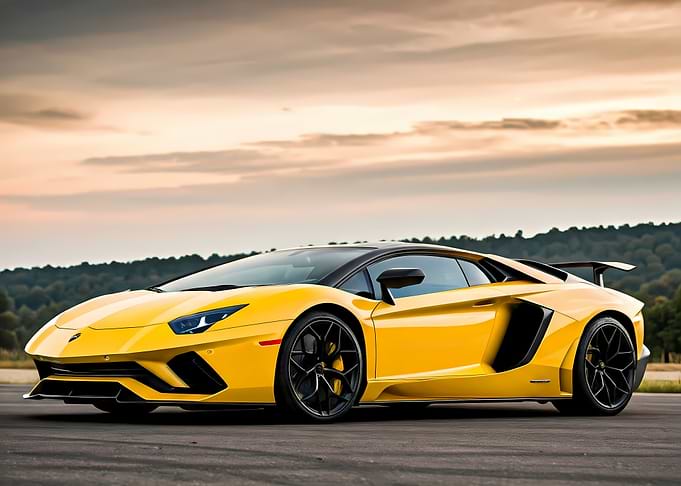 Yellow Lamborghini Aventador