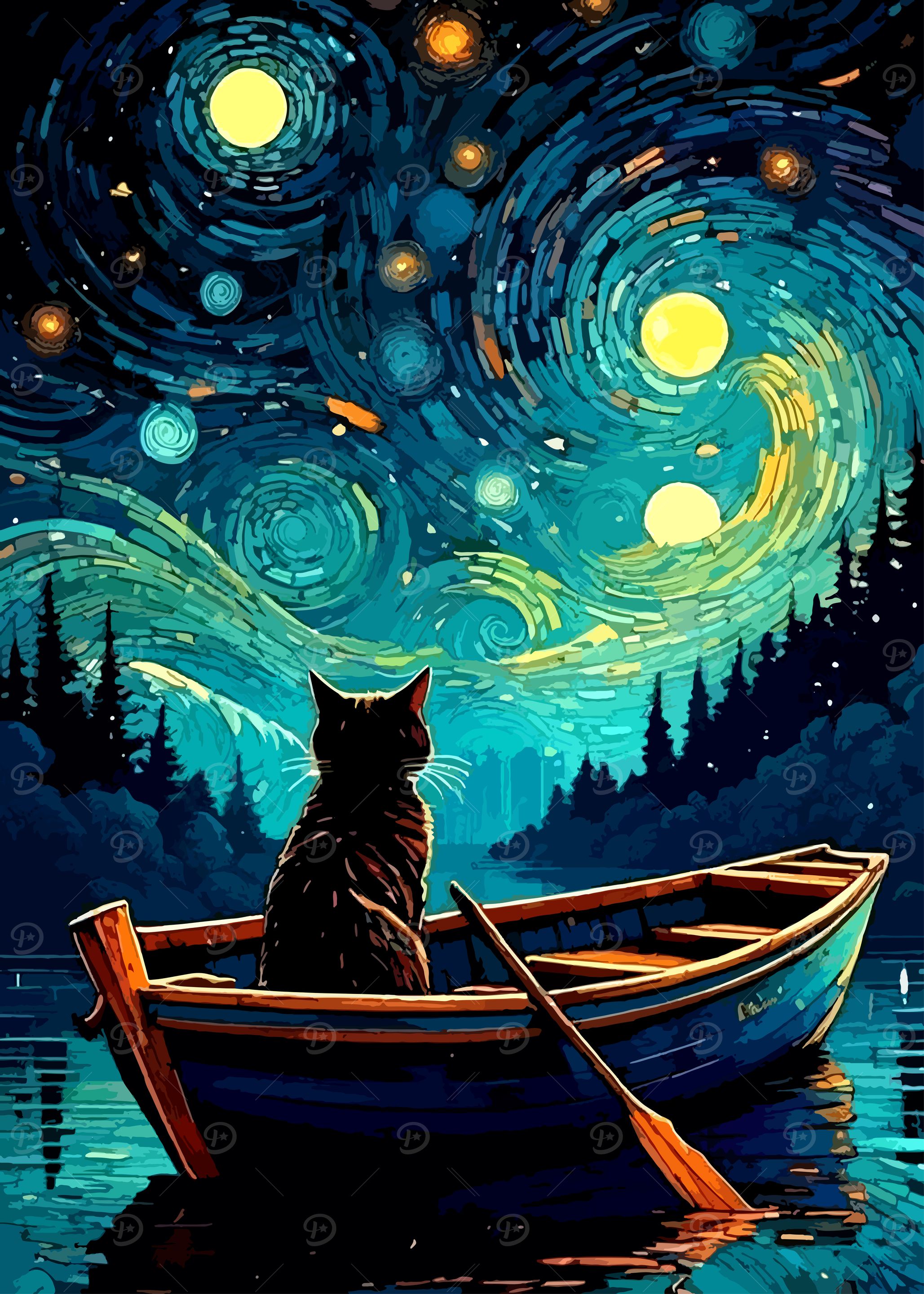 Starry Night Cats