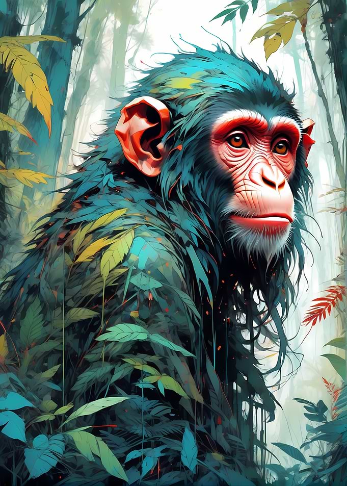 Chimpanzee in Jungle