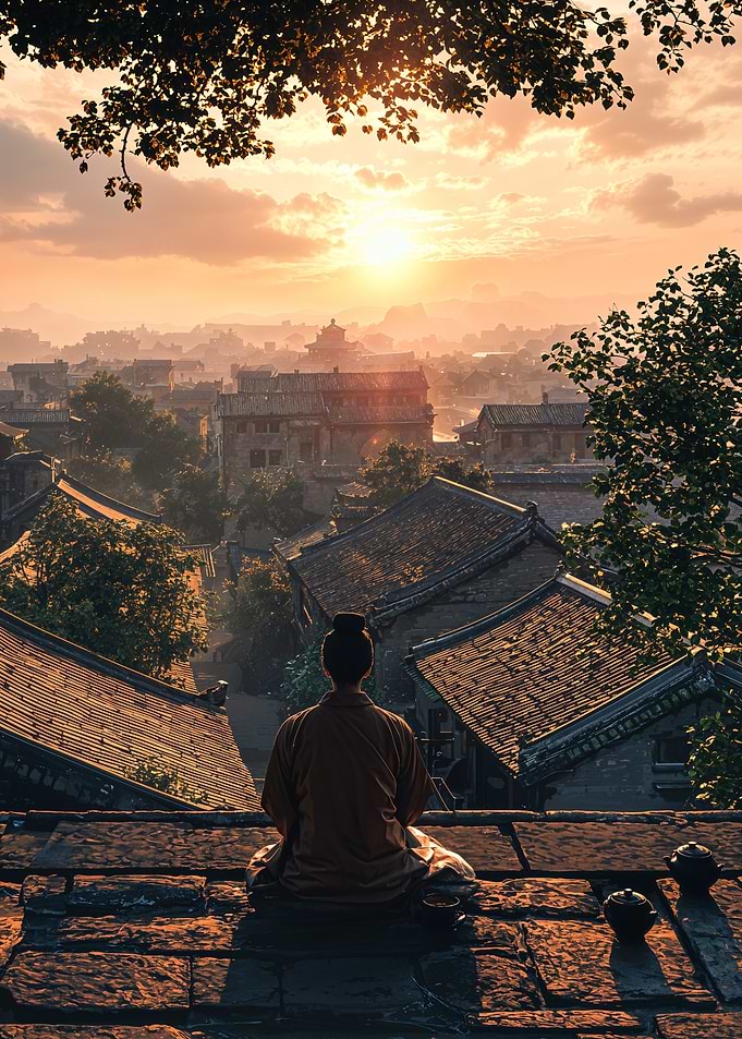 Monk at Sunrise