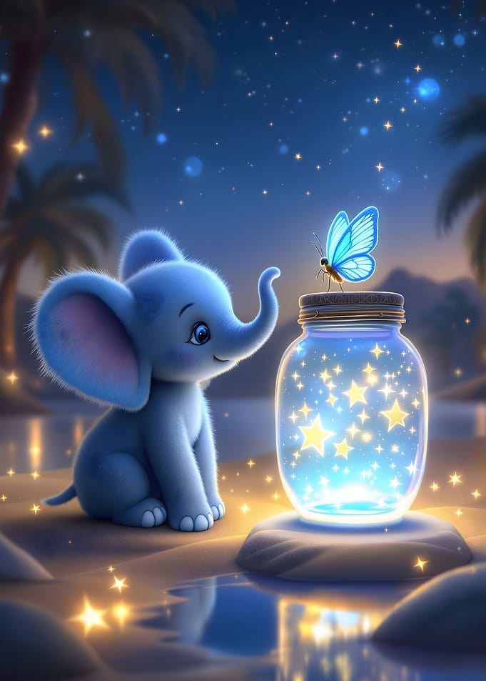 Elephant and Star Jar