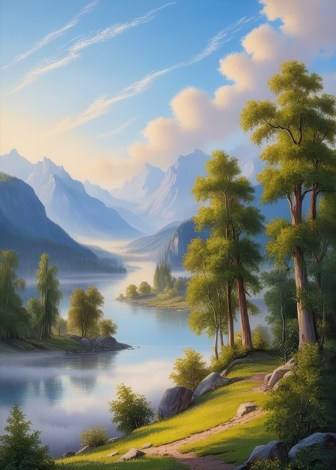 Serene Mountain River
