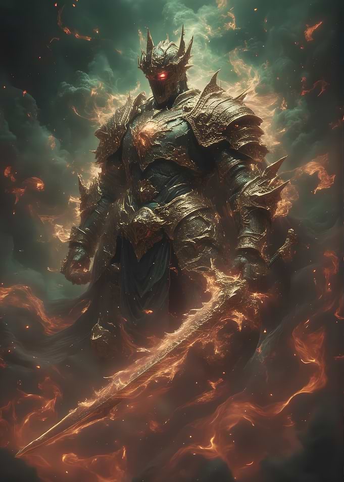 Fiery Armored Warrior