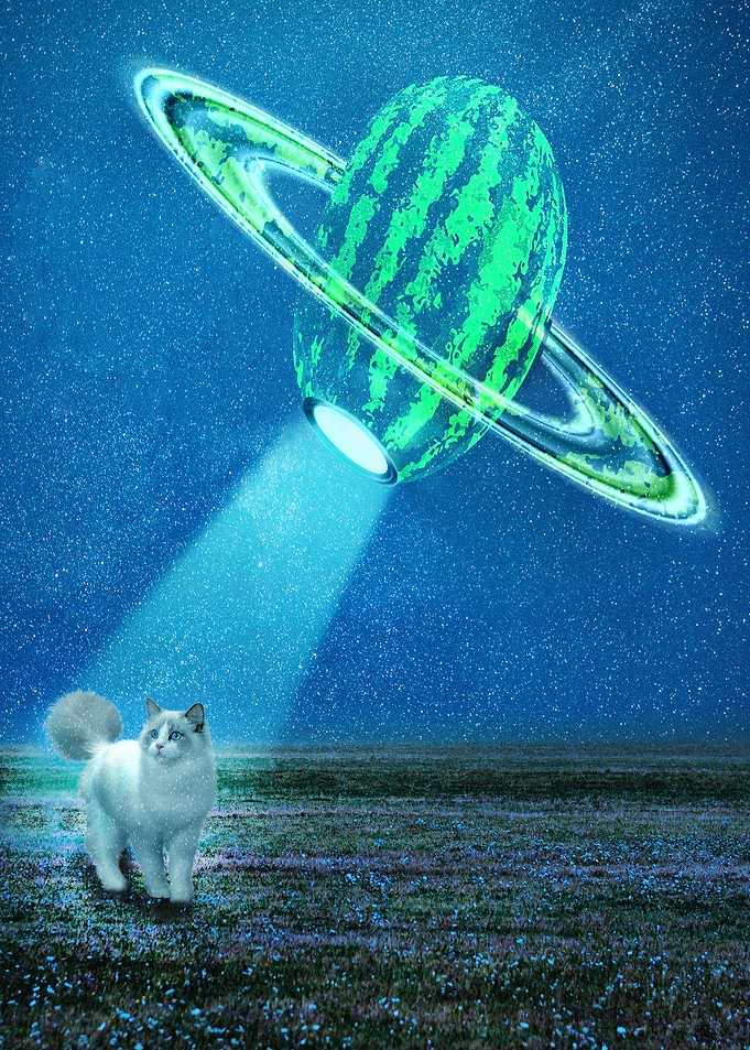 Watermelon Planet & Cat