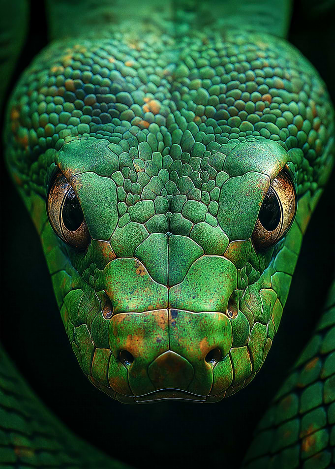 Green Snake Close-Up
