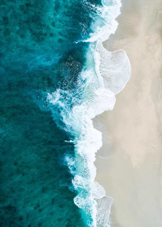 Ocean Waves Crashing on Shore