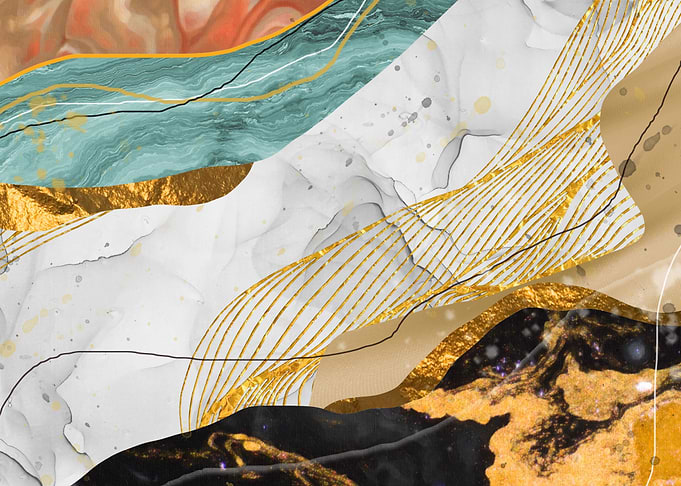 Abstract Gold & Marble Art