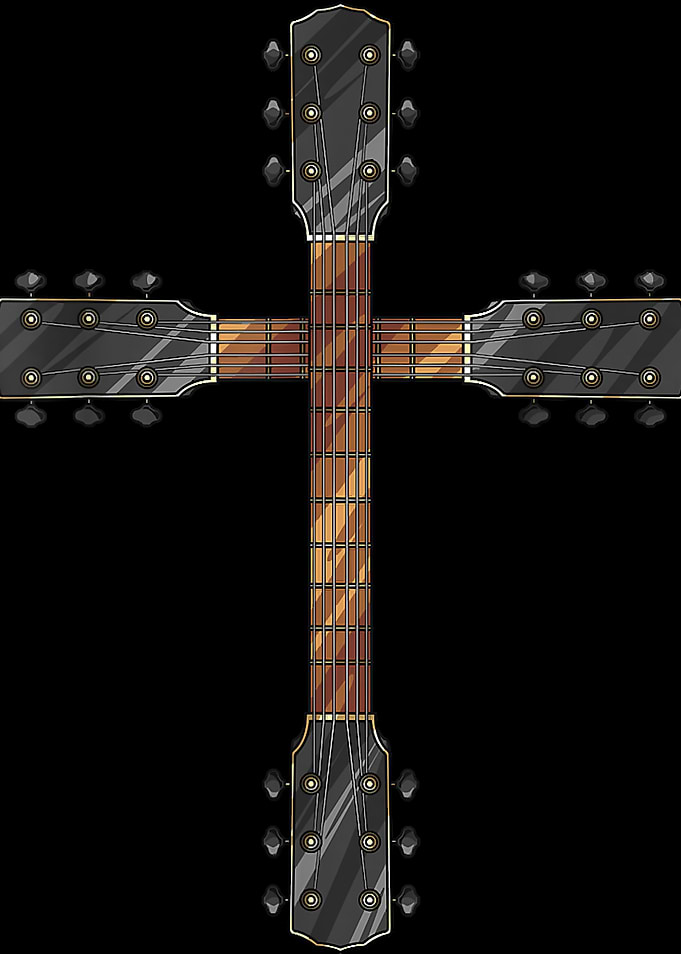 Cool Christian Guitar Cross Funny Musician Guitarist Gift