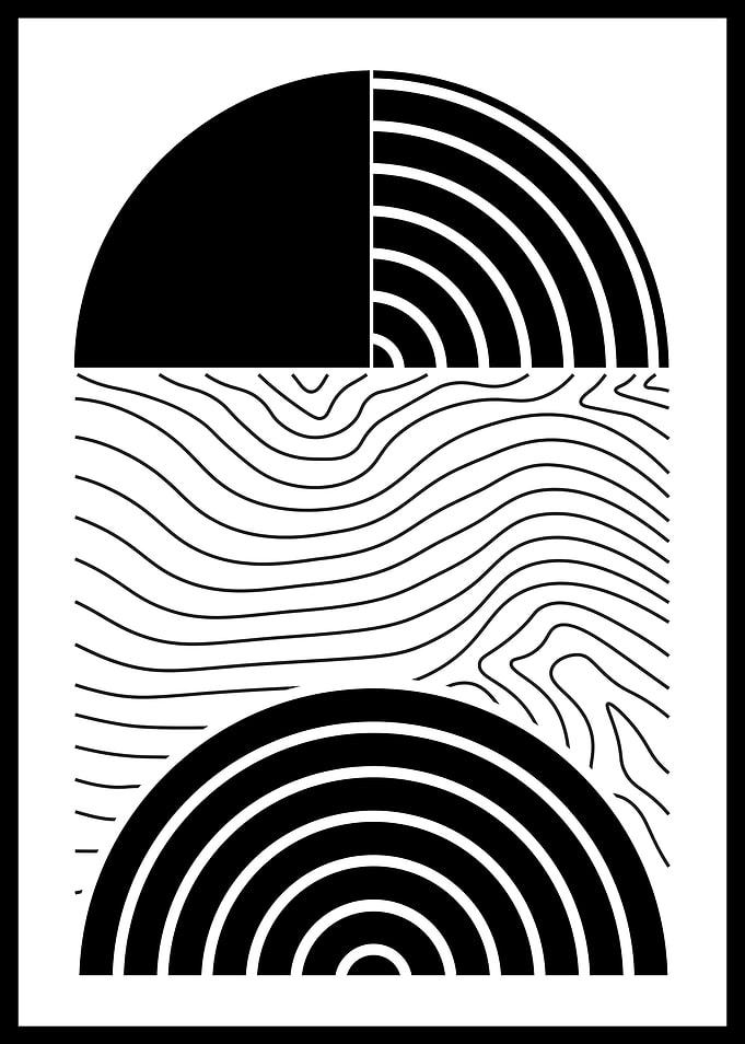 Abstract Black and White Art