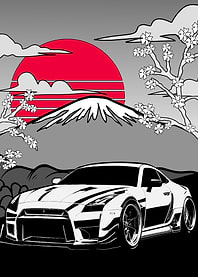 Japanese Sports Car Sunset
