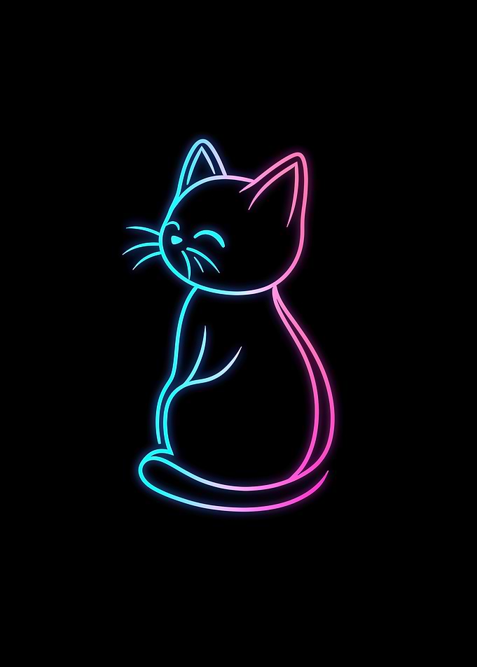 Neon Cat Illustration