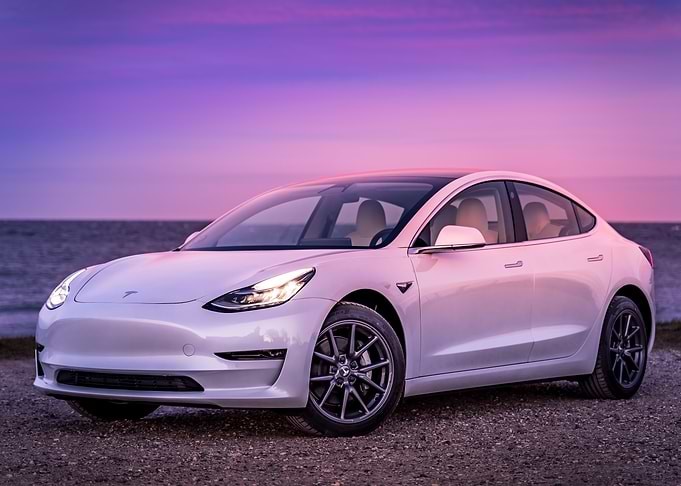 White Tesla Model 3