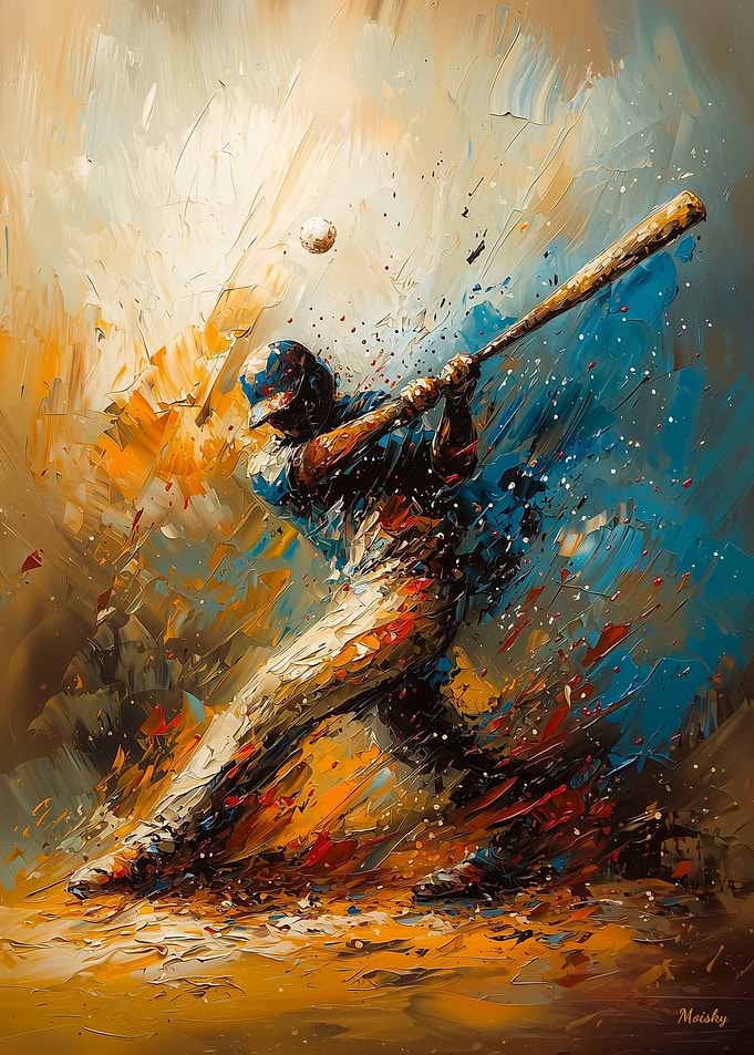 Abstract Baseball Player - Dynamic Sports Art