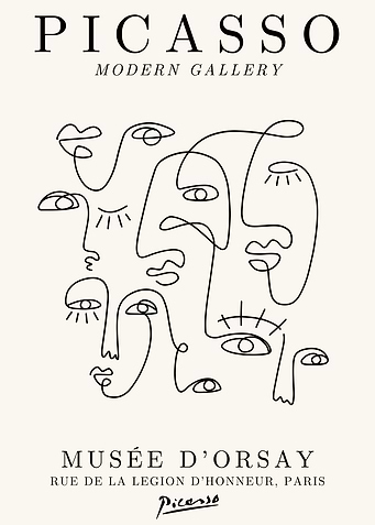 Picasso Line Art Faces