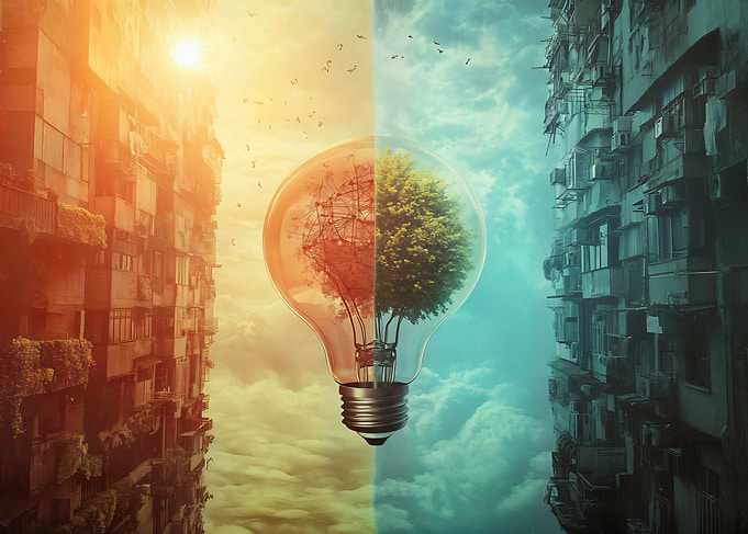 Lightbulb Cityscape