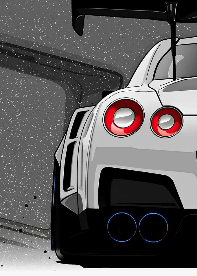 White Nissan GTR