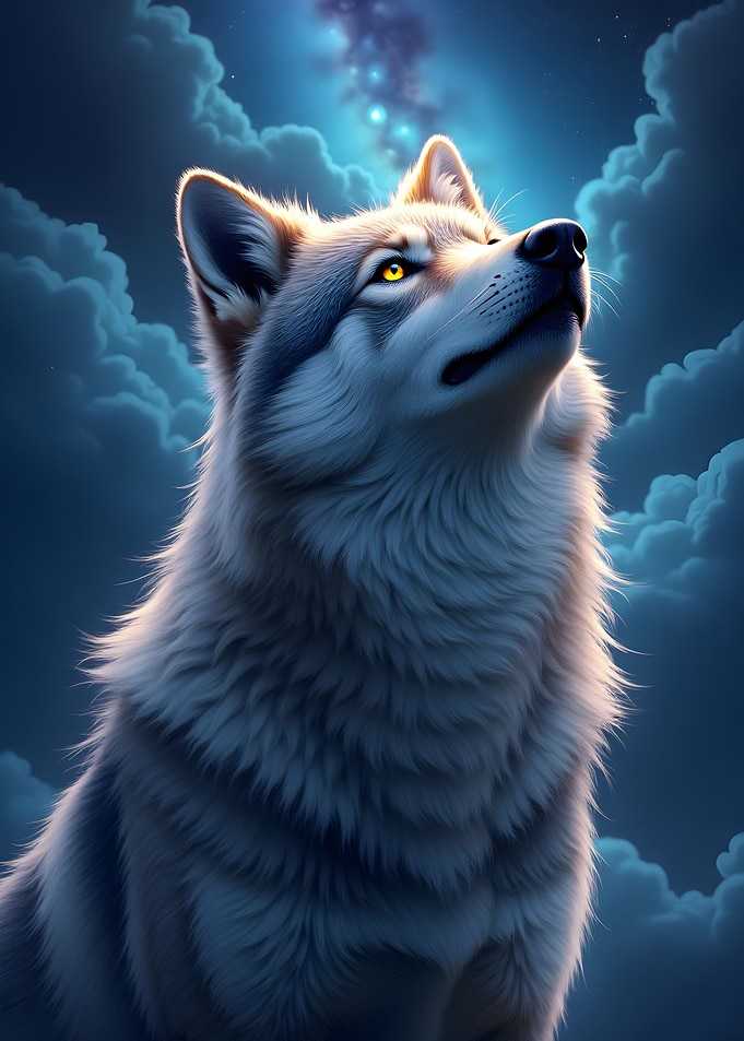 Wolf Under the Stars
