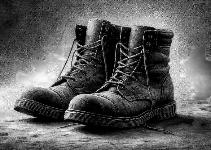 Vintage Black Leather Boots