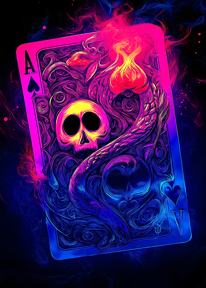 Ace of Spades Skull Cards