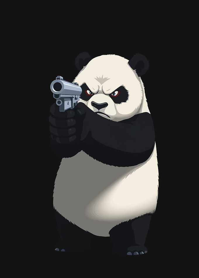 Angry Panda with Gun