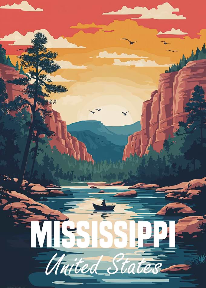 Mississippi River Landscape Poster