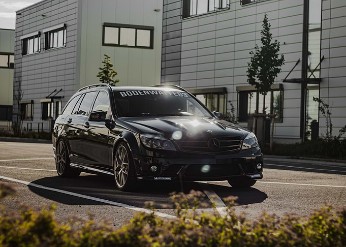 Black Mercedes-Benz C63 AMG Wagon