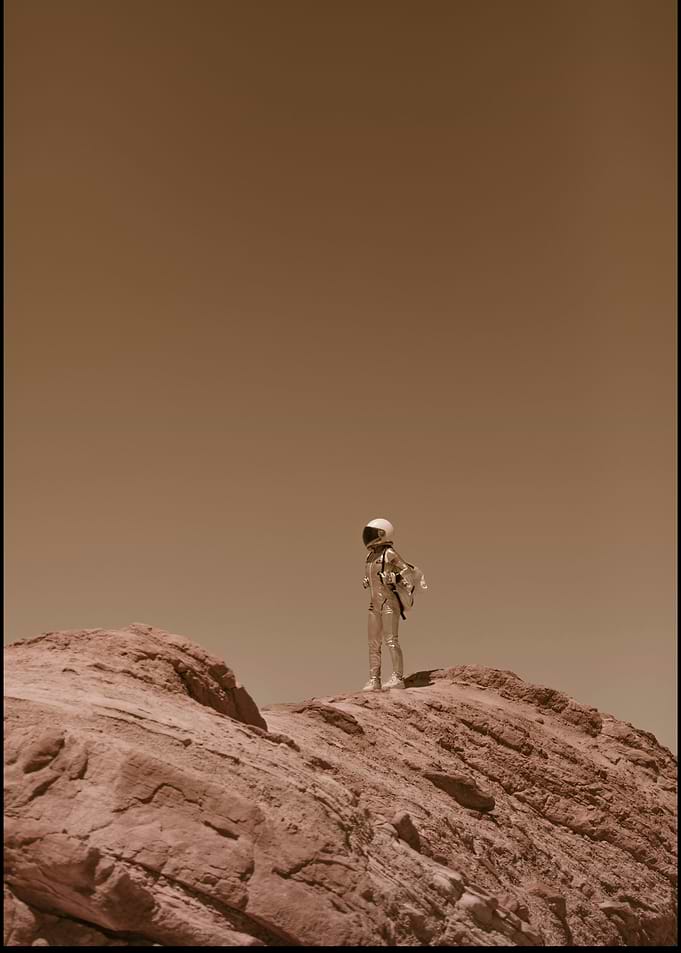 Futuristic Astronaut on Mars