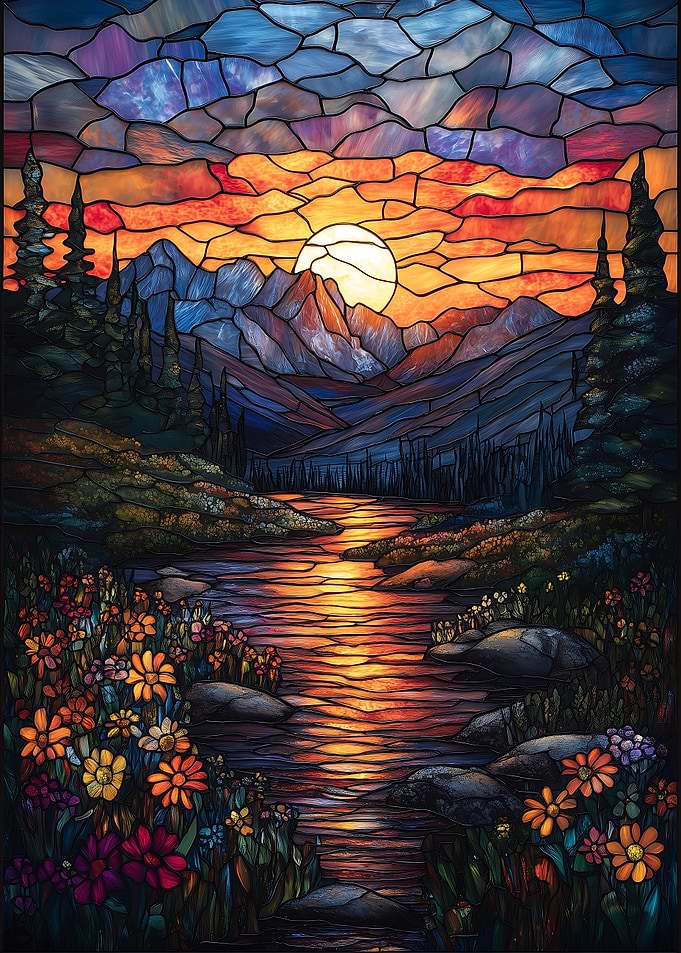 Stained Glass Sunset