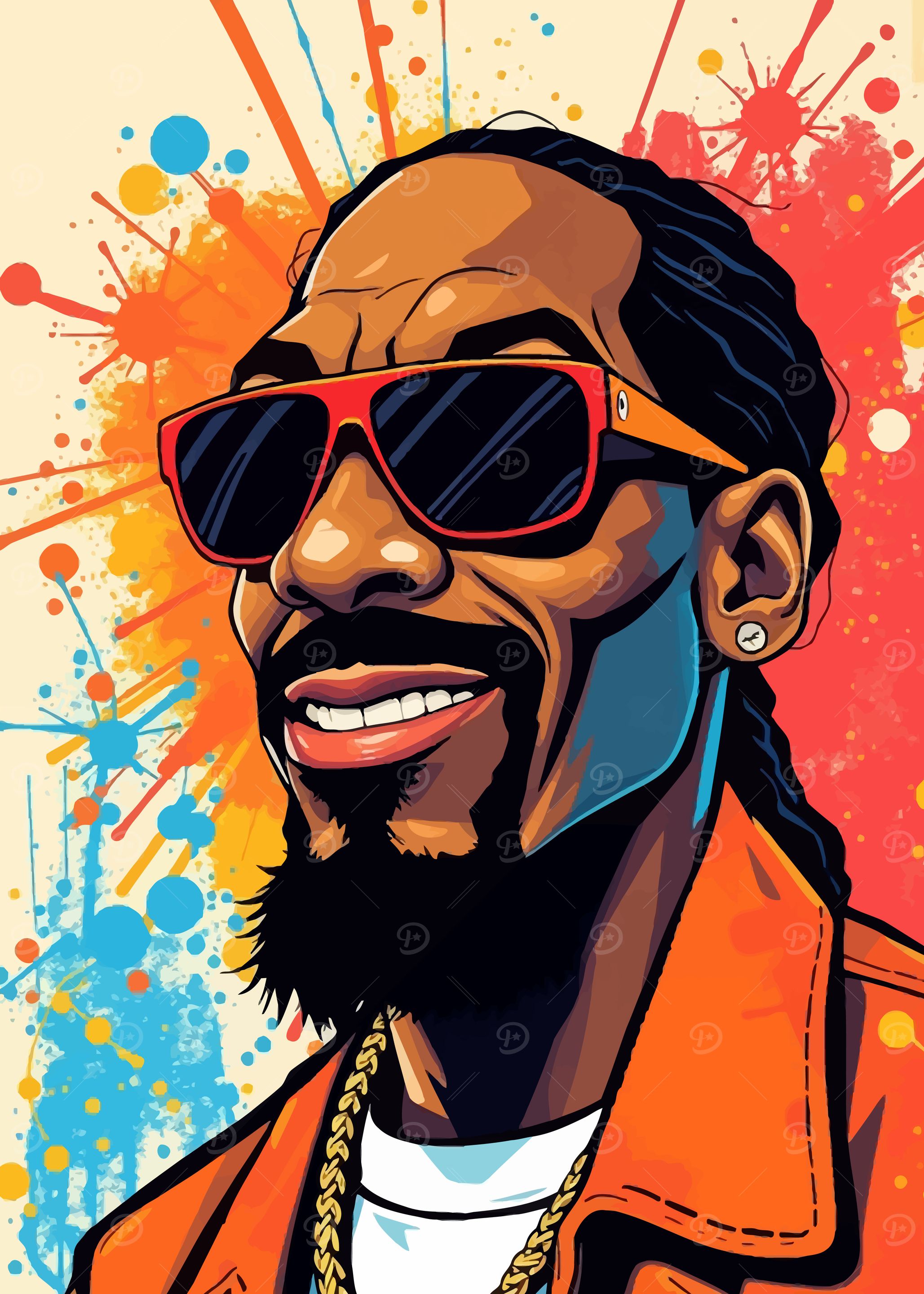 Snoop Dogg Cartoon Portrait