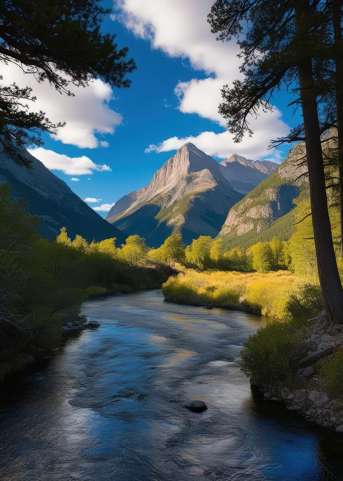 Mountain River Landscape