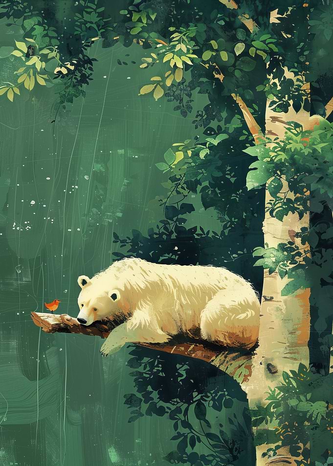 Polar Bear in the Forest