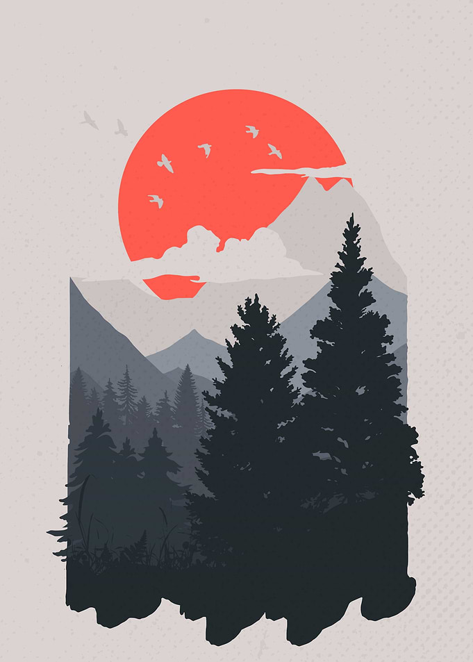 Mountain Sunset Landscape