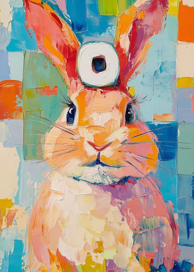 Colorful Rabbit Painting