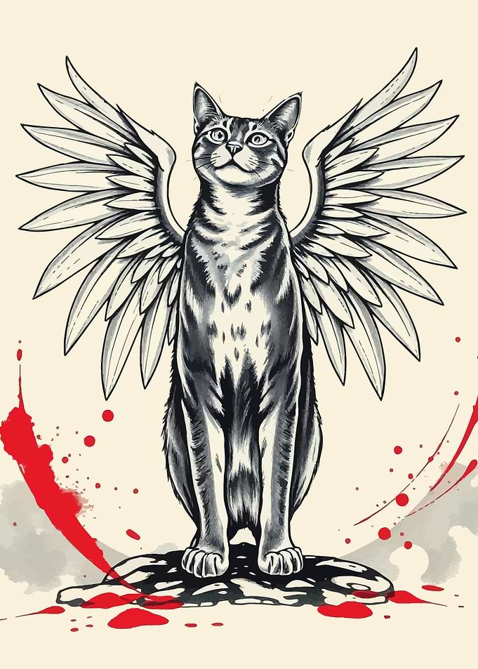 Angel Cat Illustration