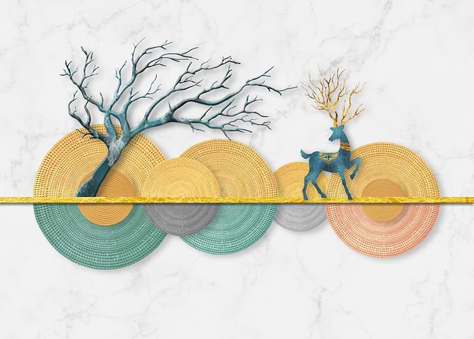 Deer and Tree Wall