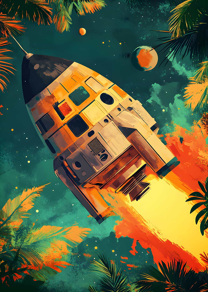 Apollo Command Module Painting Flower