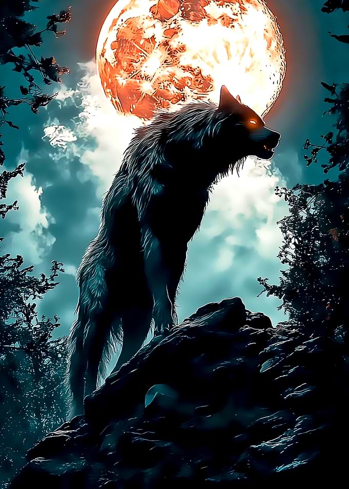 Wolf Under Blood Moon