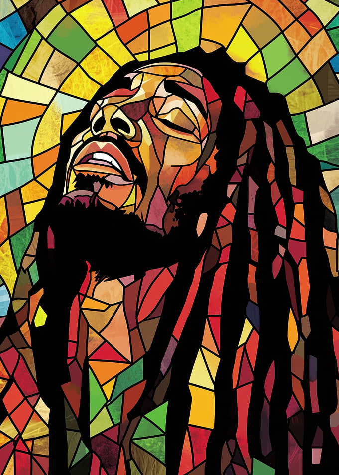 Bob Marley Stained Glass