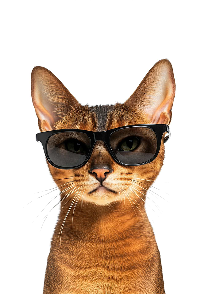 Cool Abyssinian Cat in Sunglasses
