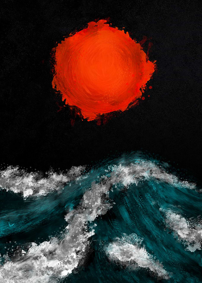 Abstract Ocean Sunset