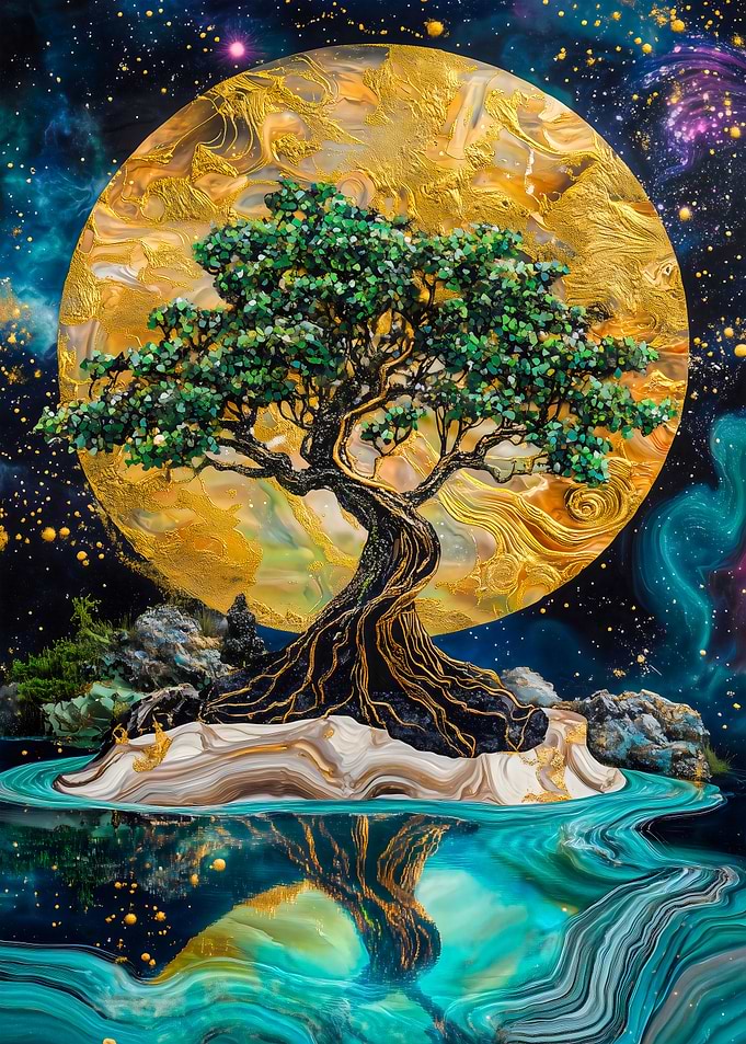 Golden Bonsai Tree Art