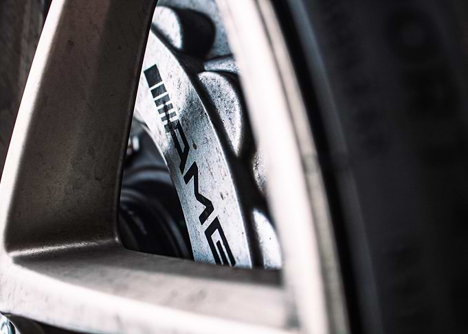 Dirty AMG Brake Caliper