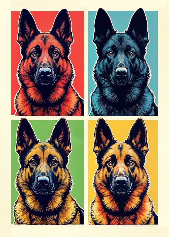 German Shepherd Pop Art