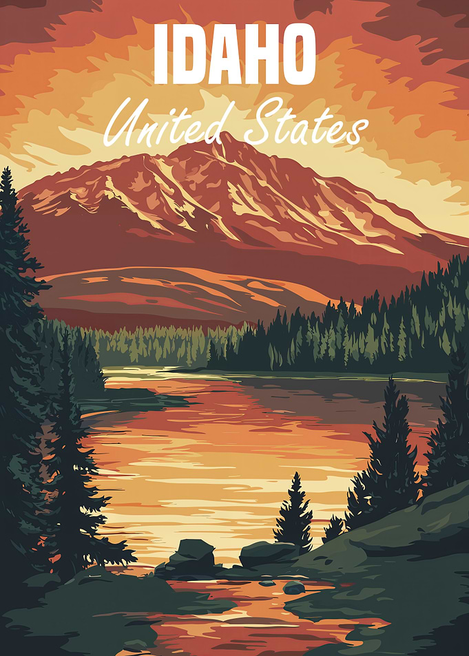 Idaho Mountain Landscape Poster
